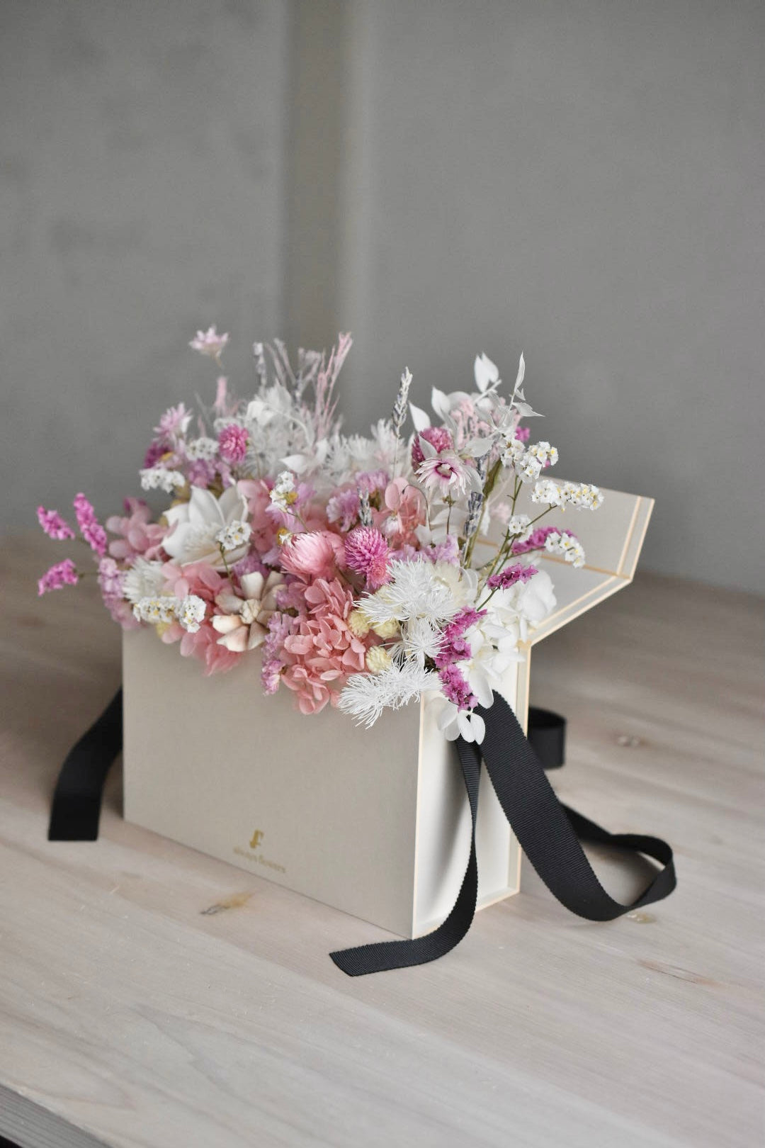 Flower BAG No.1/フラワーバッグアレンジ ペールピンク/ドライ&プリザーブドフラワー