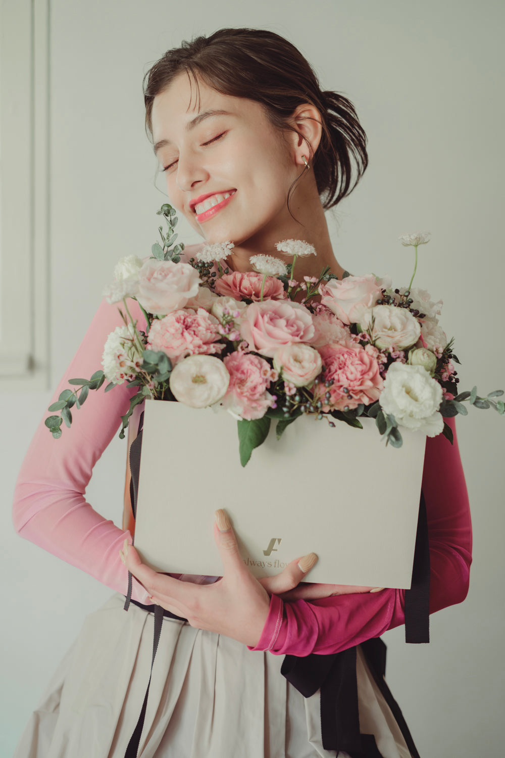 Flower BAG No.1/フラワーバッグアレンジ ベージュ/ドライ&プリザーブドフラワー