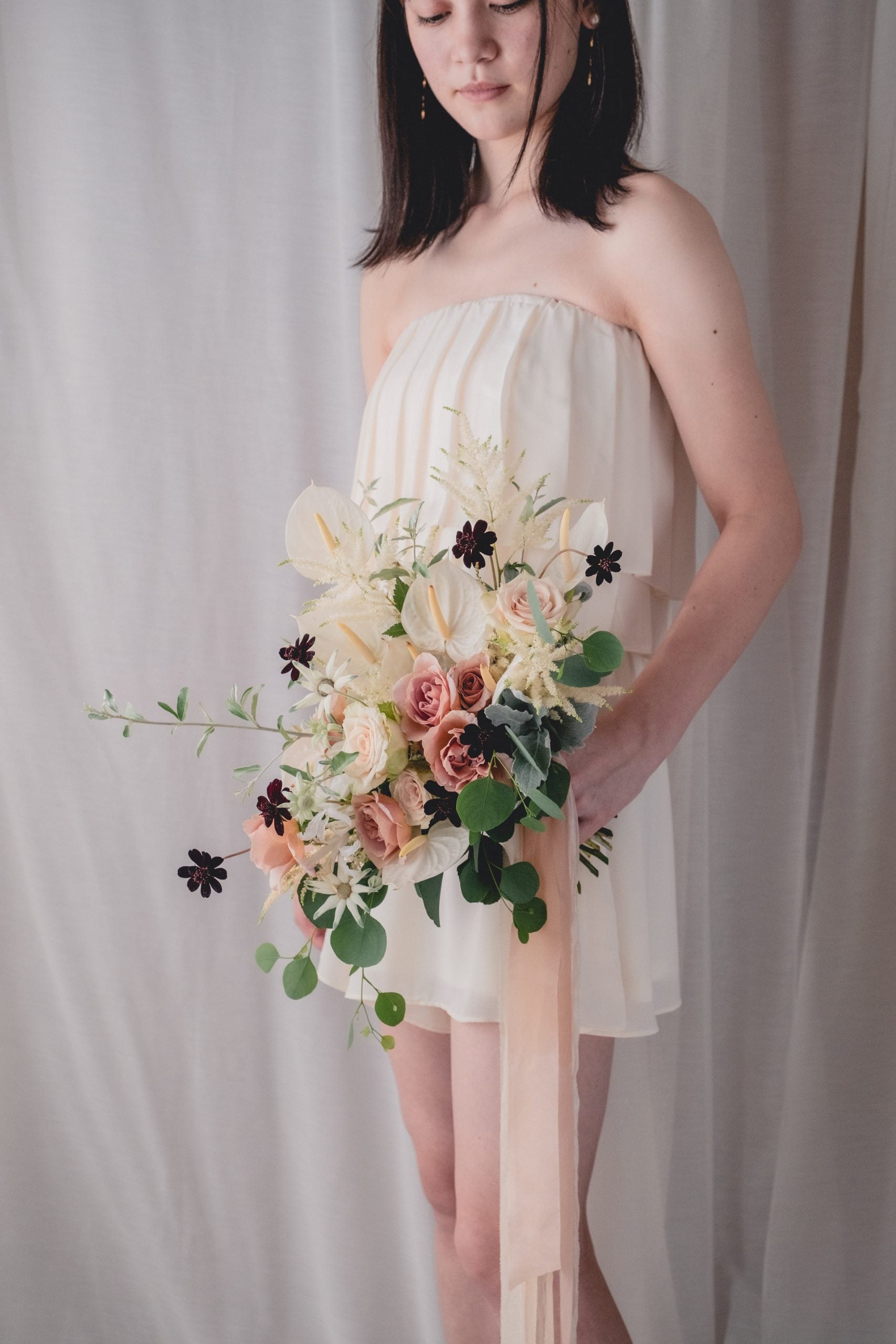 【エリア限定】Wedding Bouquet/オーダーデザインサンプル/ フレッシュフラワー/ニュアンスホワイト