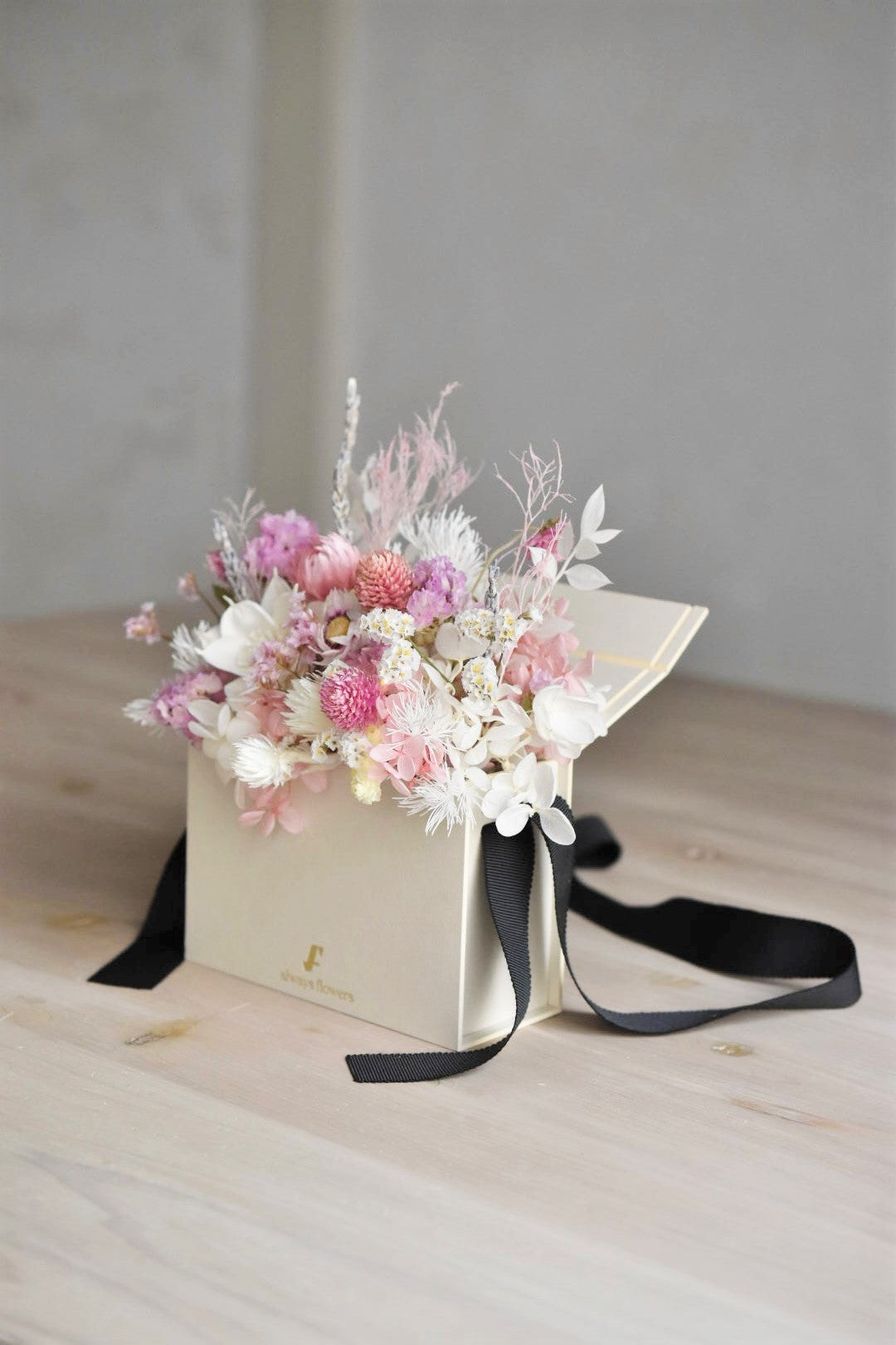 Flower BAG No.1/フラワーバッグアレンジ ペールピンク/ドライ&プリザーブドフラワー