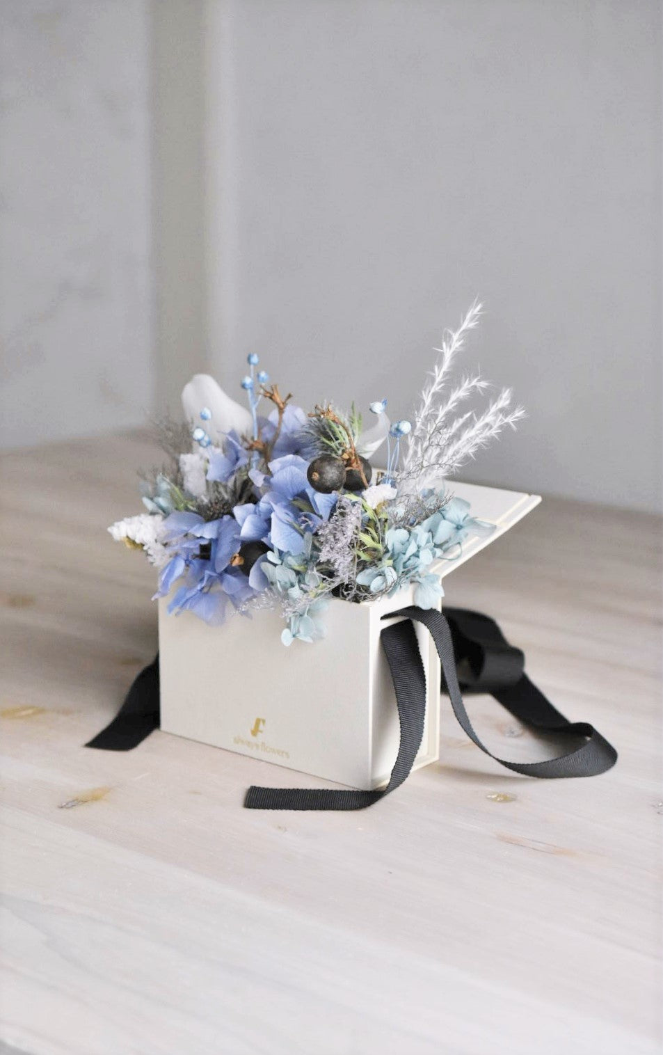 Flower BAG No.1/フラワーバッグアレンジ ブルー/ドライ&プリザーブドフラワー