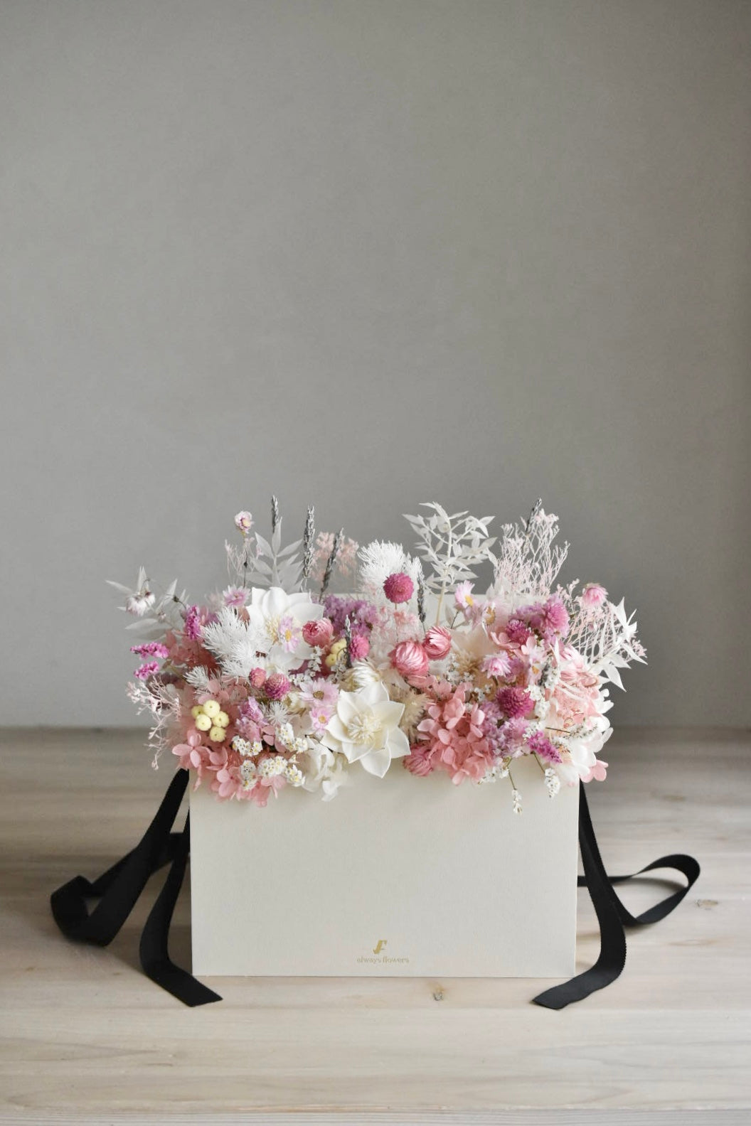 Flower BAG No.1/フラワーバッグアレンジ ペールピンク/ドライ&プリザーブドフラワー