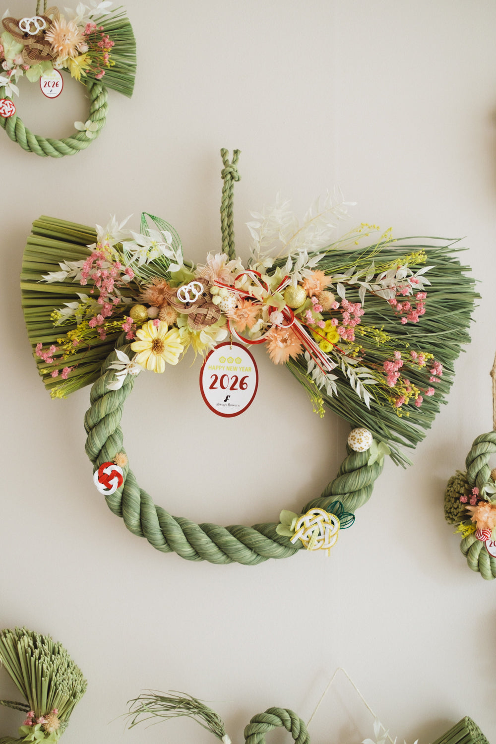 数量限定2026・SHIMEKAZARI◆しめ飾り OKAZARI MARU/ドライ&プリザーブドフラワー