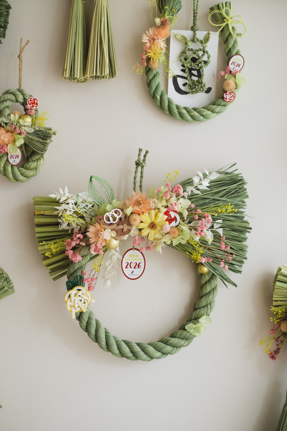 数量限定2026・SHIMEKAZARI◆しめ飾り OKAZARI MARU/ドライ&プリザーブドフラワー