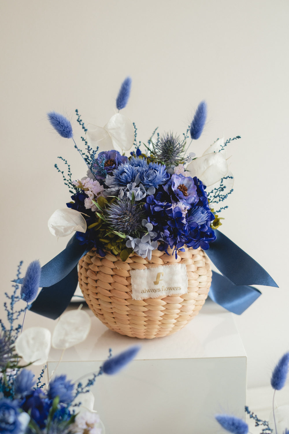 期間限定◆Flower BAG No.2/フラワーバッグアレンジ ブルーラズリ/ドライ&プリザーブドフラワー