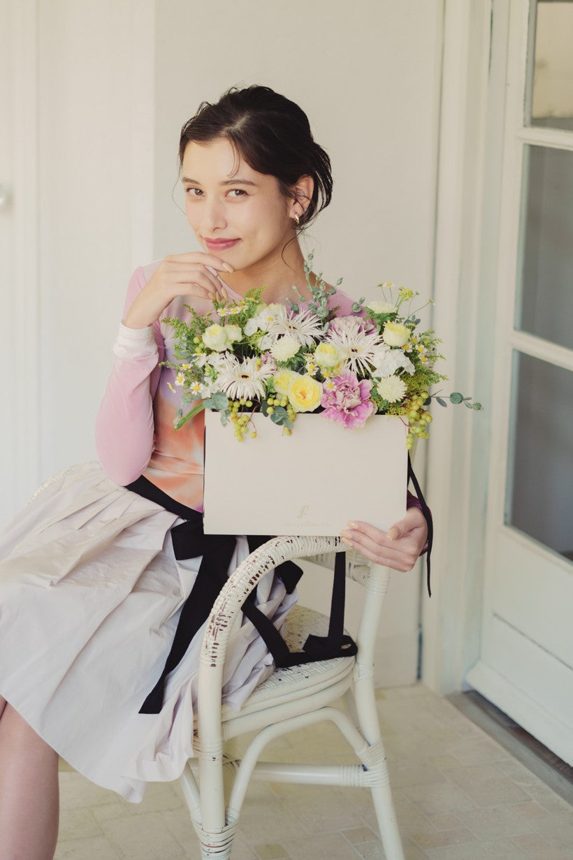 ◆11/29-12/26お届け限定◆Flower BAG No.1/フラワーバッグアレンジ ローズクォーツ/生花