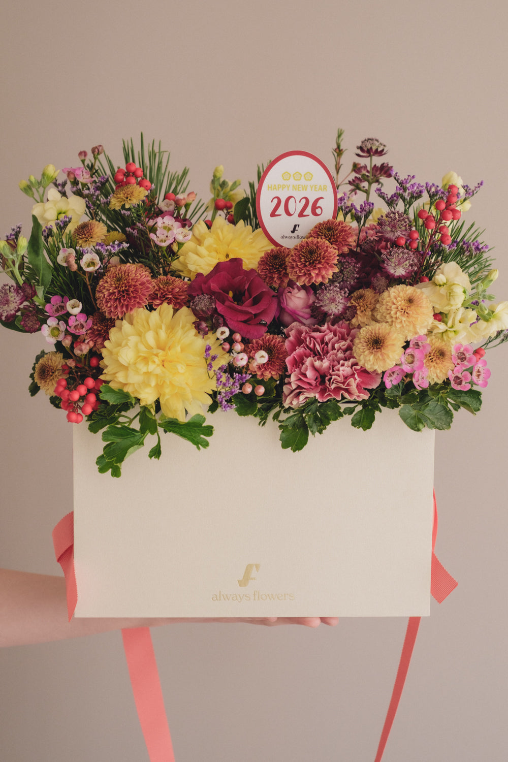 ◆12/27-1/21お届け限定◆Flower BAG No.1/フラワーバッグアレンジ AKANE/生花