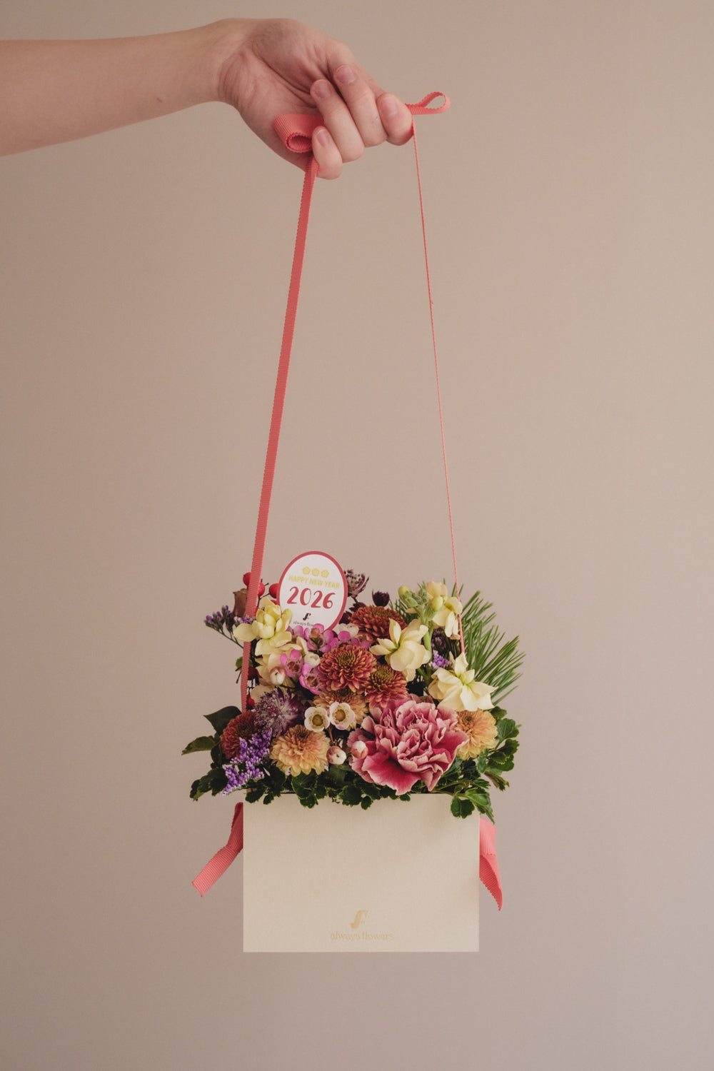 ◆12/27-1/21お届け限定◆Flower BAG No.1/フラワーバッグアレンジ AKANE/生花