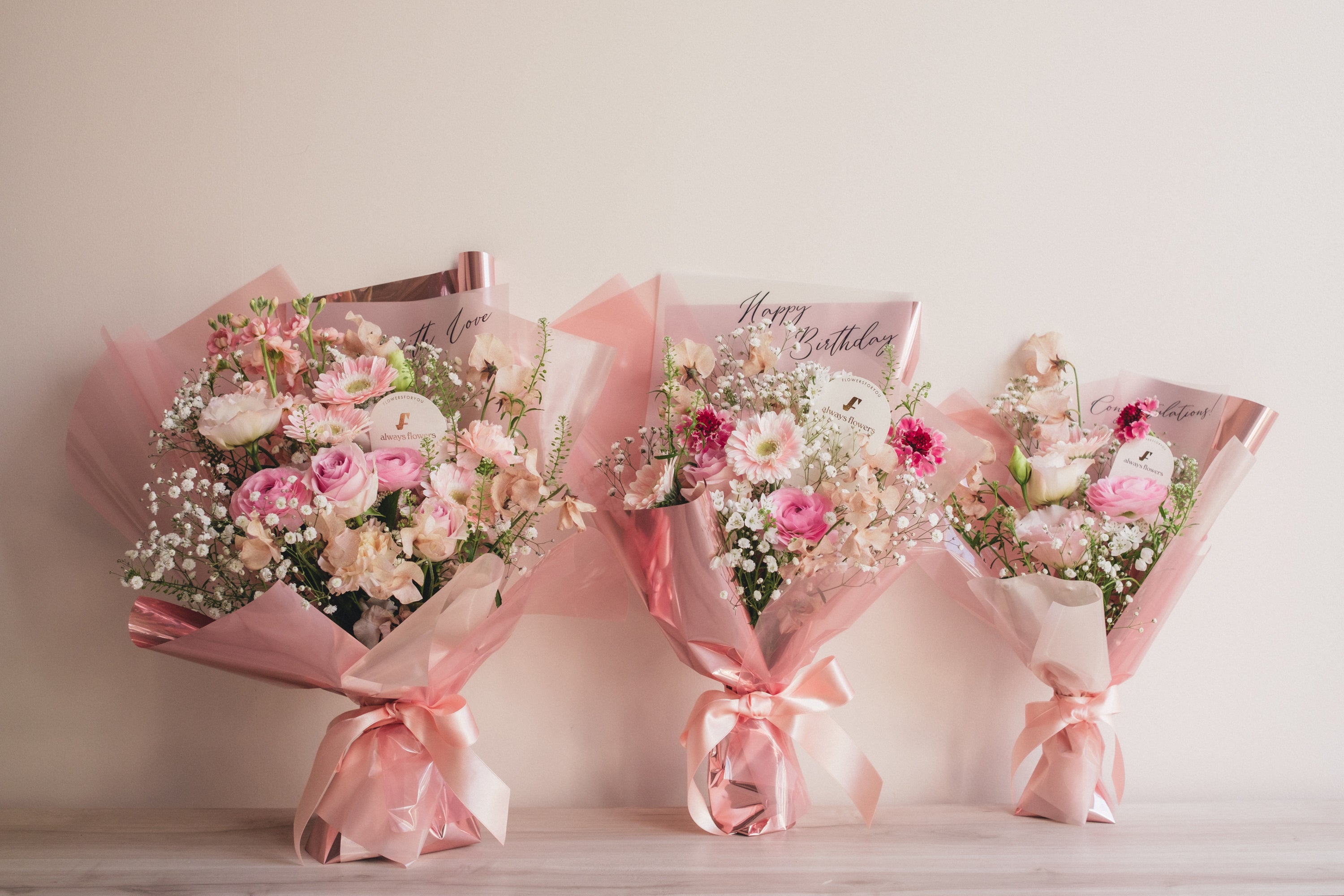 ◆1/6-3/22お届け限定◆Message Bouquet/メッセージブーケ ピンクシロップ/生花・花束