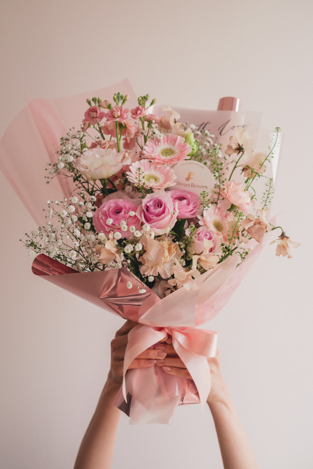 ◆1/6-3/22お届け限定◆Message Bouquet/メッセージブーケ ピンクシロップ/生花・花束