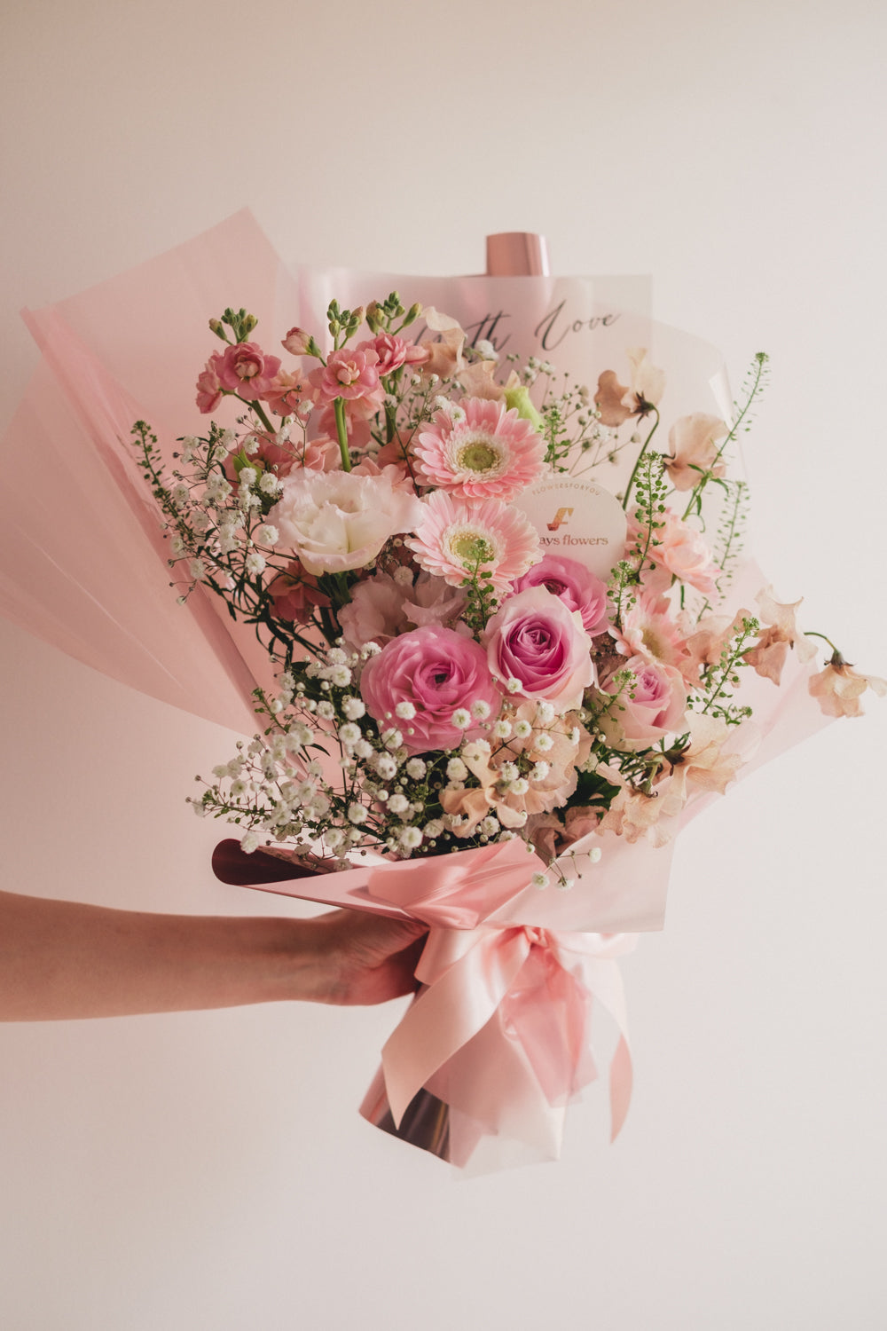 ◆1/6-3/22お届け限定◆Message Bouquet/メッセージブーケ ピンクシロップ/生花・花束