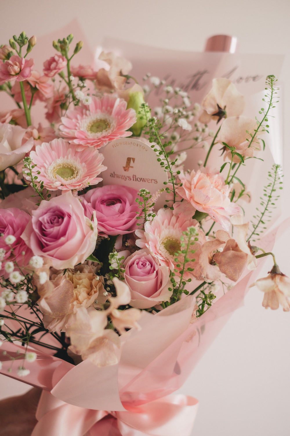 ◆1/6-3/22お届け限定◆Message Bouquet/メッセージブーケ ピンクシロップ/生花・花束