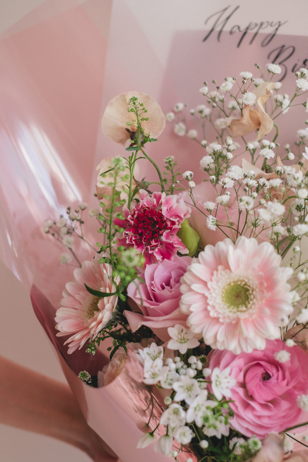 ◆1/6-3/22お届け限定◆Message Bouquet/メッセージブーケ ピンクシロップ/生花・花束