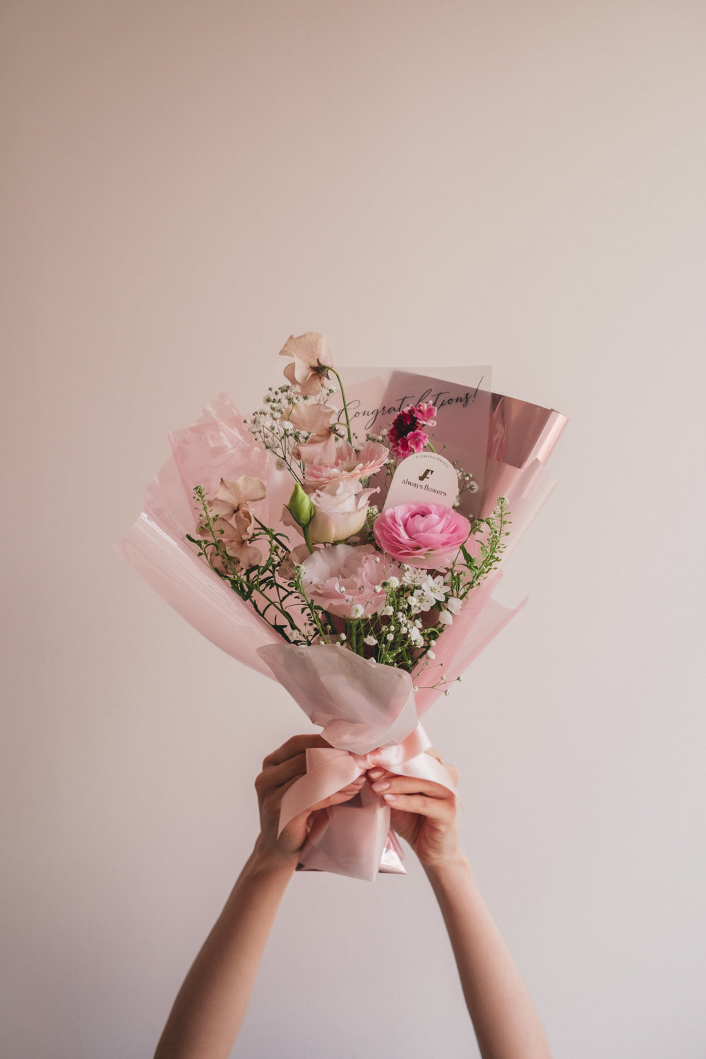 ◆1/6-3/22お届け限定◆Message Bouquet/メッセージブーケ ピンクシロップ/生花・花束