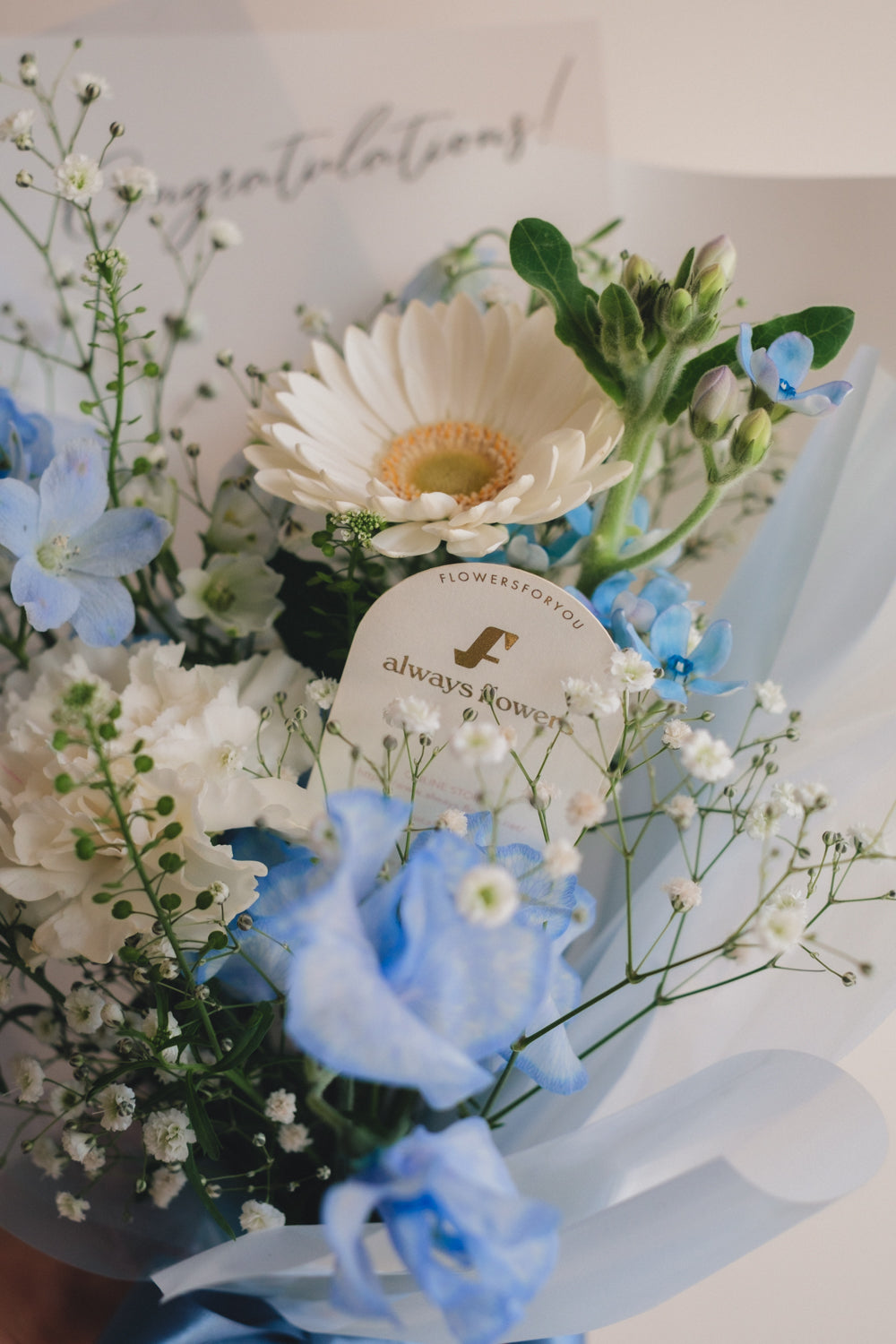 ◆1/6-3/22お届け限定◆Message Bouquet/メッセージブーケ ブルージュレ/生花・花束