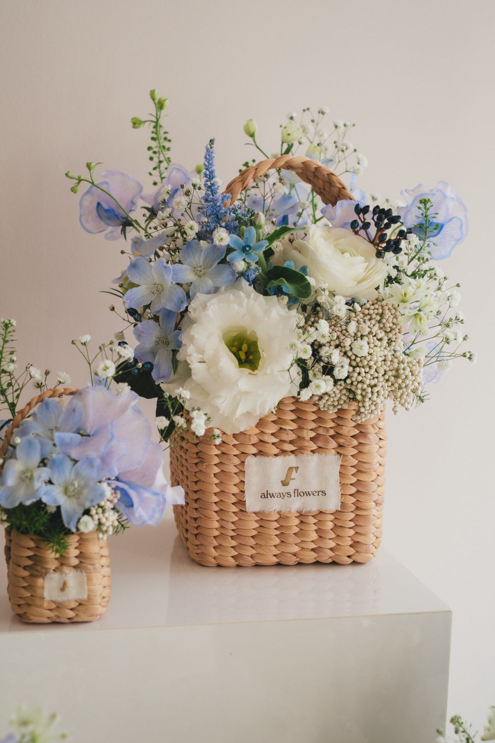 ◆1/13-3/22お届け限定◆Flower BAG No.3/フラワーバッグアレンジ エアリーブルー/生花