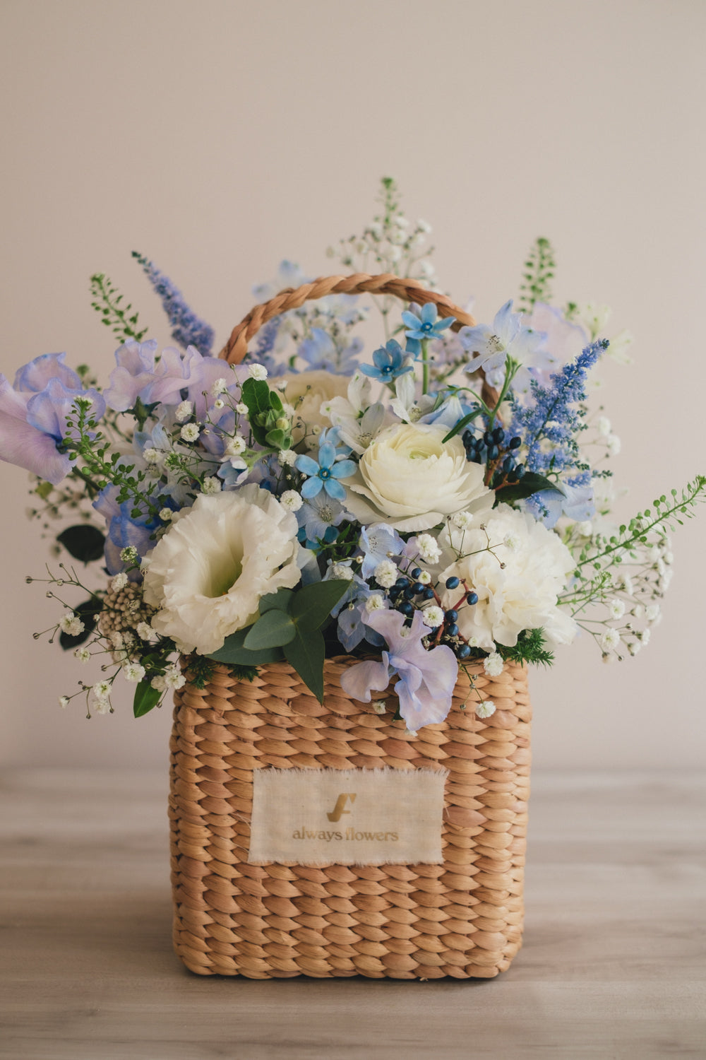 ◆1/13-3/22お届け限定◆Flower BAG No.3/フラワーバッグアレンジ エアリーブルー/生花