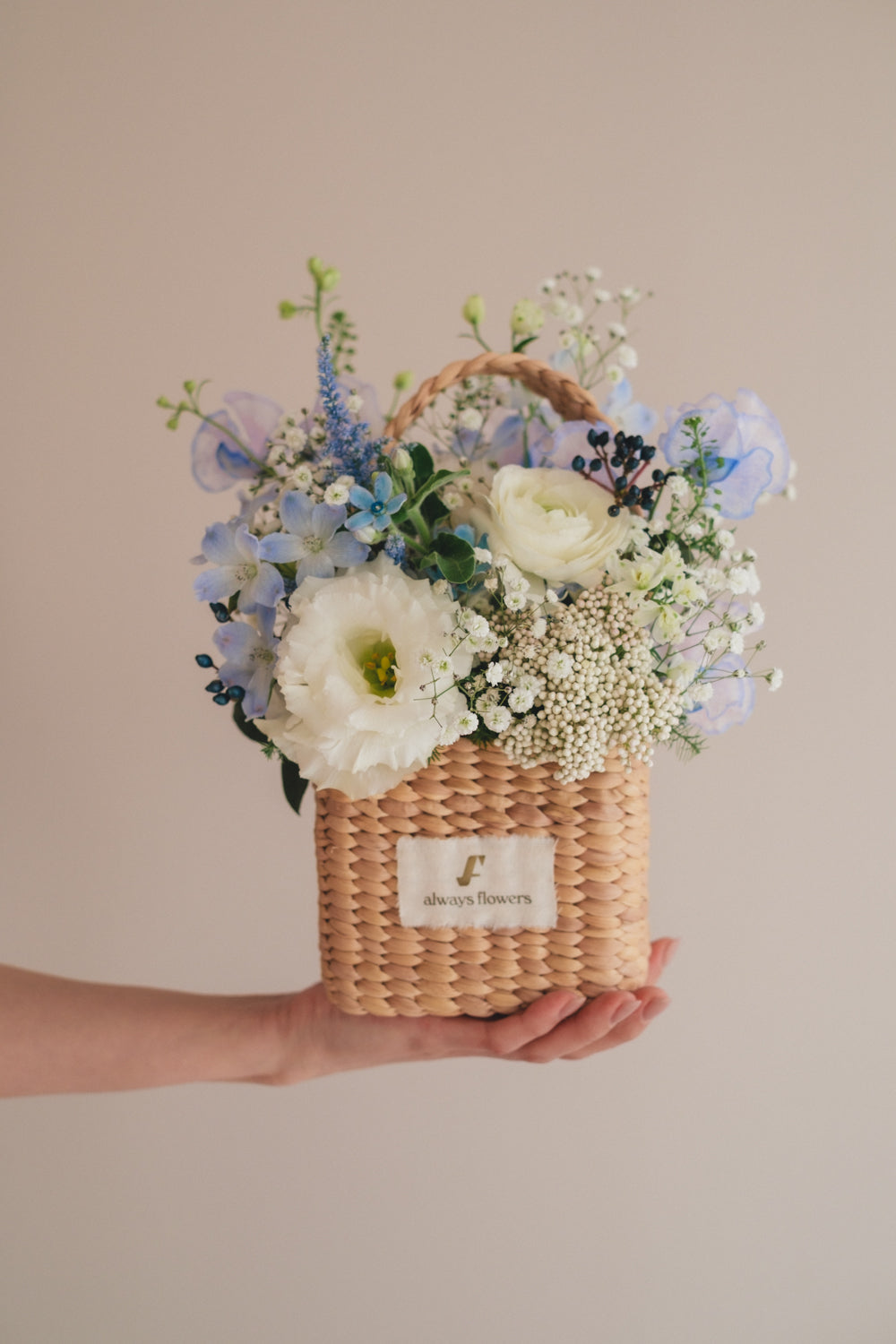 ◆1/13-3/22お届け限定◆Flower BAG No.3/フラワーバッグアレンジ エアリーブルー/生花