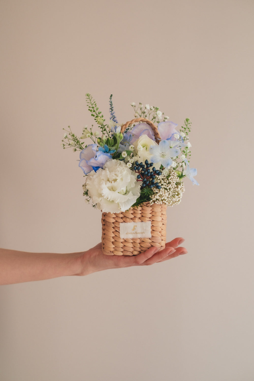 ◆1/13-3/22お届け限定◆Flower BAG No.3/フラワーバッグアレンジ エアリーブルー/生花