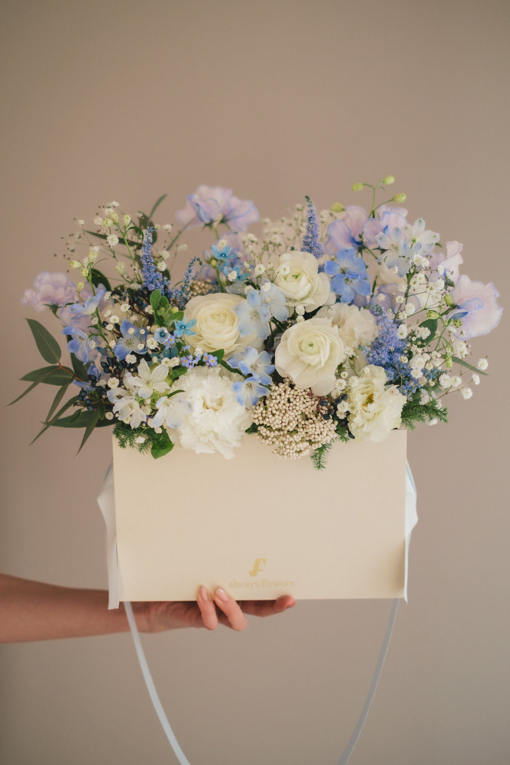 ◆1/13-3/22お届け限定◆Flower BAG No.1/フラワーバッグアレンジ ブルーブリーズ/生花