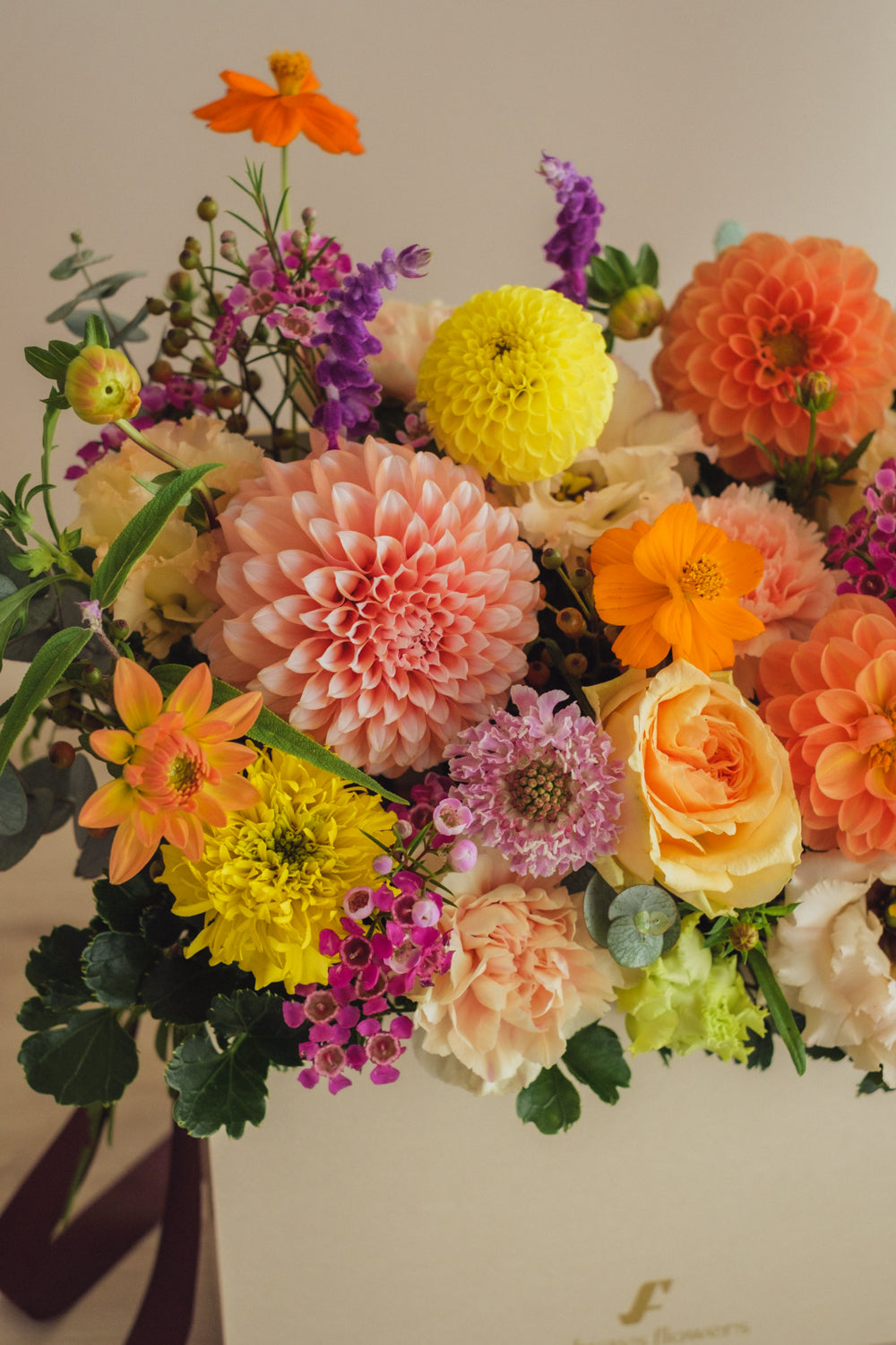 ◆10/8-11/15お届け限定◆Flower BAG No.1/フラワーバッグアレンジ レヨン・ダンブル/生花