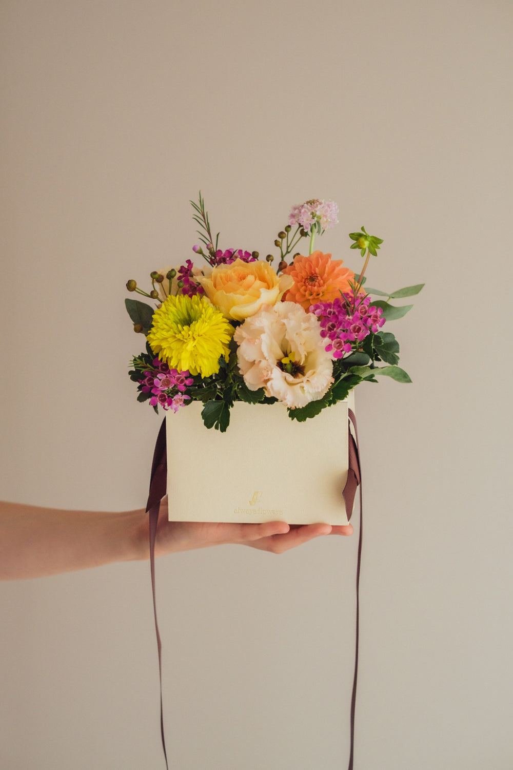 ◆10/8-11/15お届け限定◆Flower BAG No.1/フラワーバッグアレンジ レヨン・ダンブル/生花