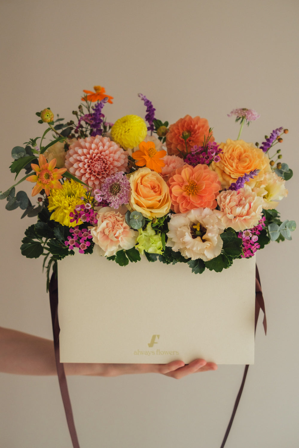 ◆10/8-11/15お届け限定◆Flower BAG No.1/フラワーバッグアレンジ レヨン・ダンブル/生花