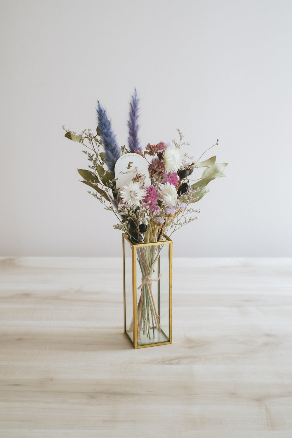 Message Bouquet & Flower Vase/メッセージブーケ&花器セット アンティークパープル/ドライ・プリザーブドフラワー