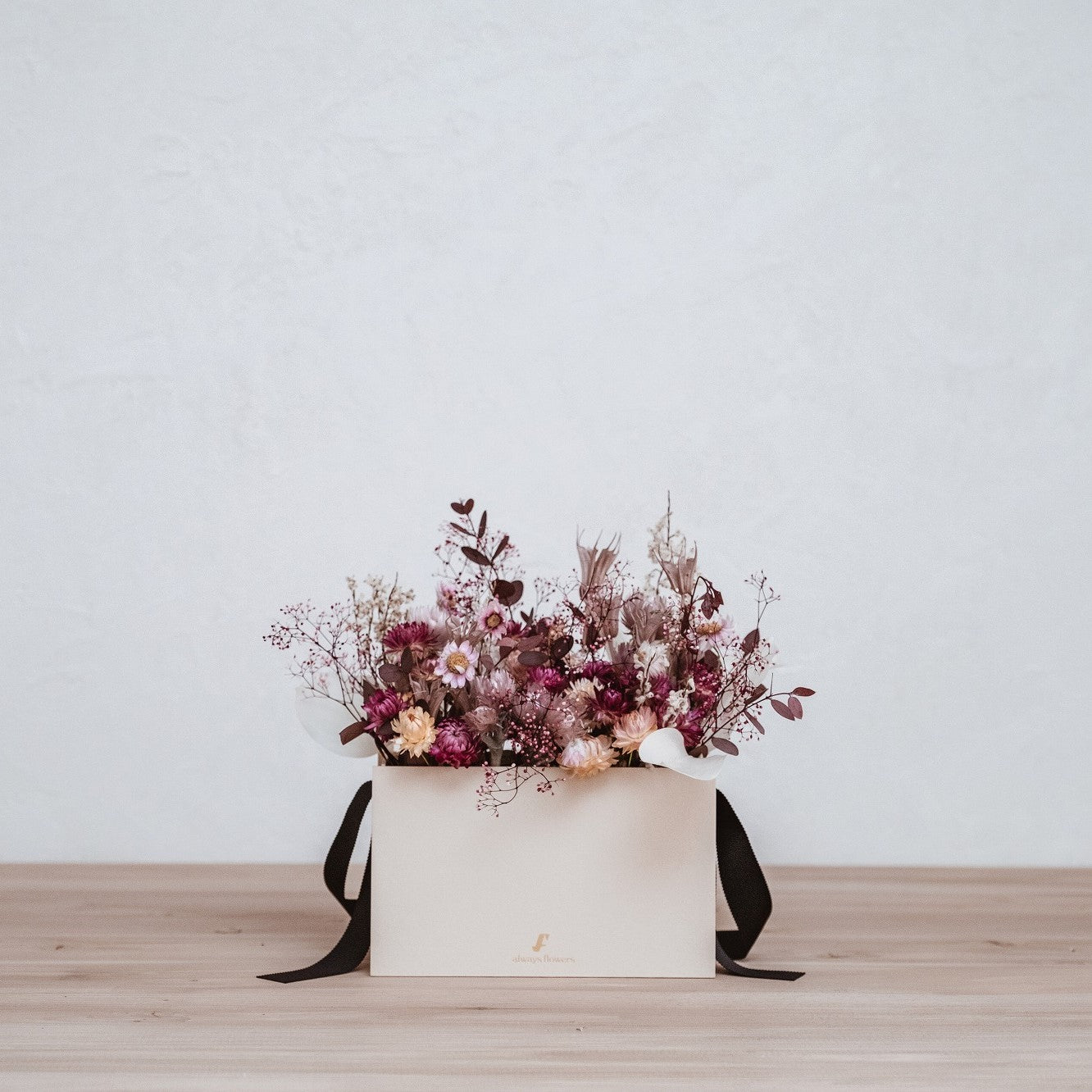 Flower BAG No.1/フラワーバッグアレンジ スモーキーピンク/ドライ&プリザーブドフラワー