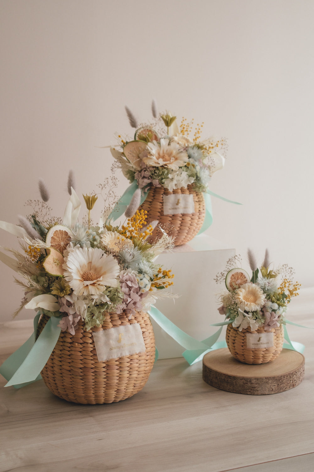 ◆NEW季節限定◆Flower BAG No.2/フラワーバッグアレンジ ヴェールシトロン/ドライ&プリザーブドフラワー