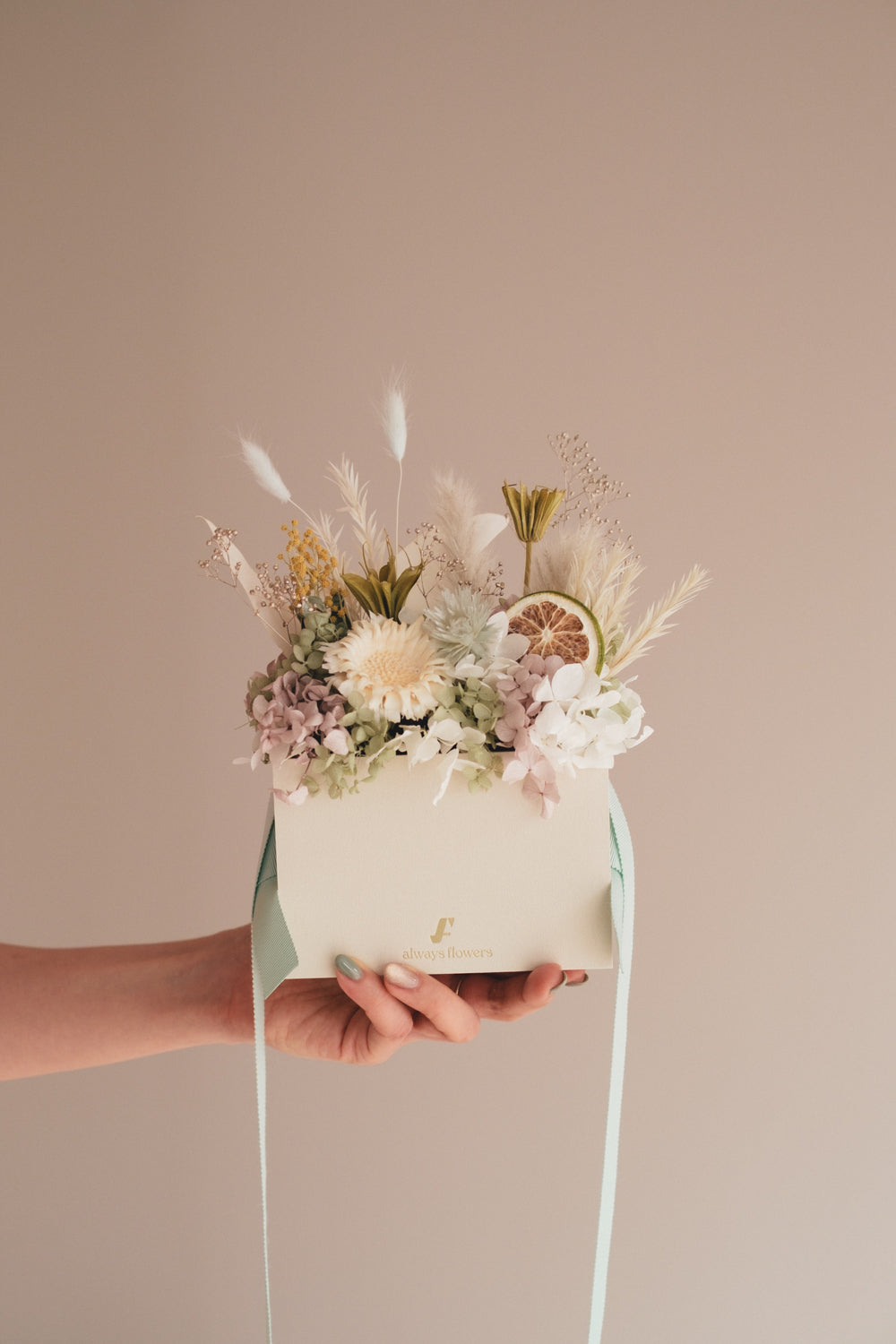 ◆NEW季節限定◆Flower BAG No.1/フラワーバッグアレンジ ブロンシトロン/ドライ&プリザーブドフラワー