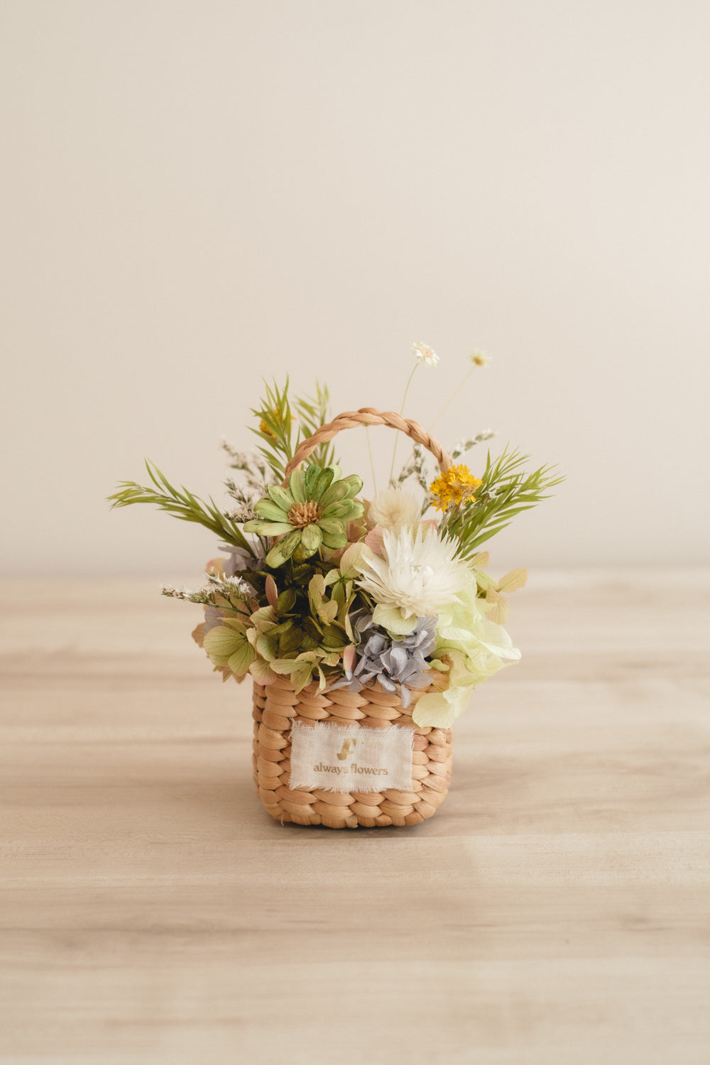 季節限定◆Flower BAG No.3 /スクエアカゴバッグ クレールヴェール/ドライ・プリザーブドフラワー