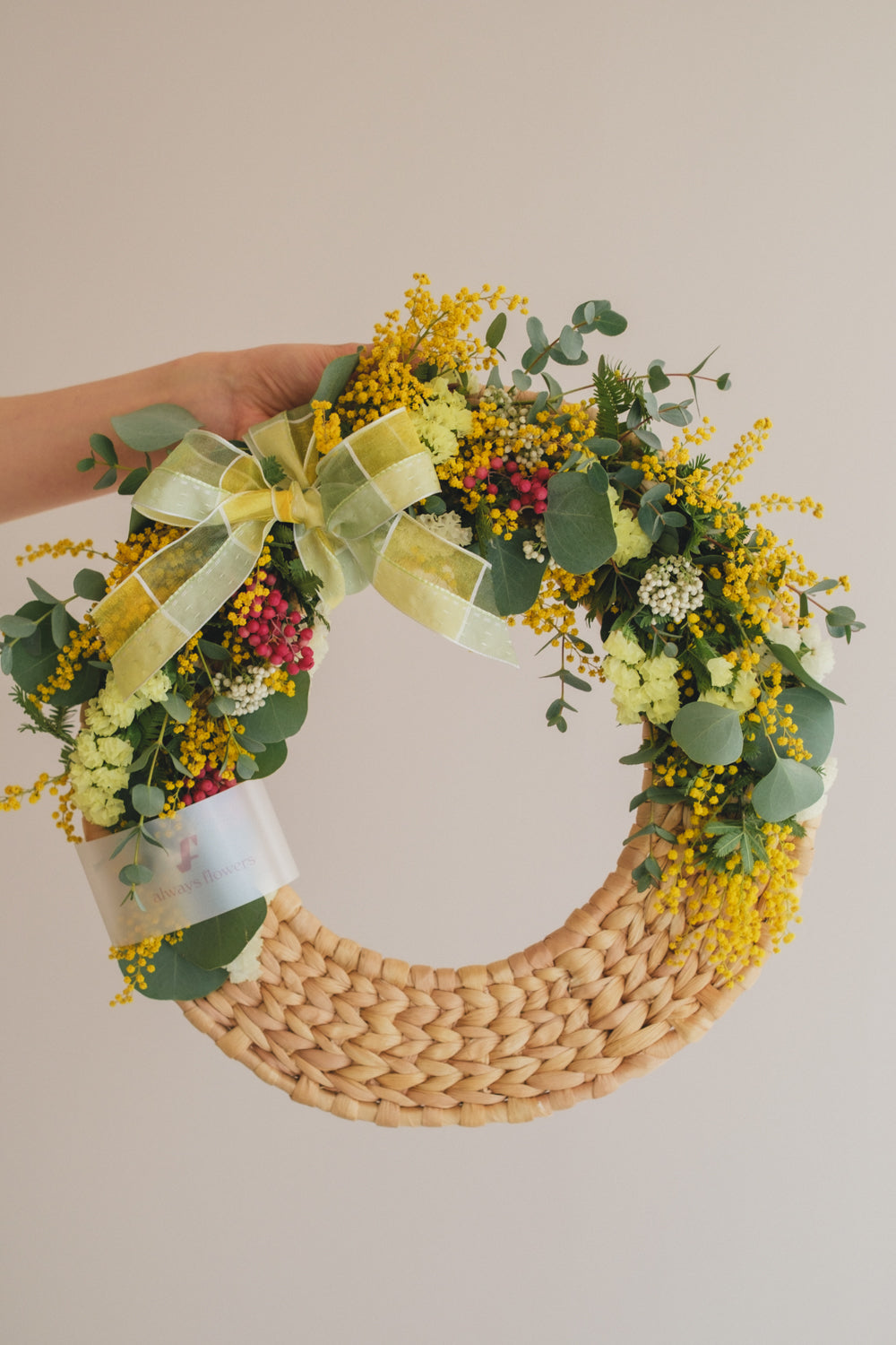 ◆NEW季節限定◆Disc Wreath/ディスクリース ミモザクーロンヌ/ドライフラワー&プリザーブドフラワー