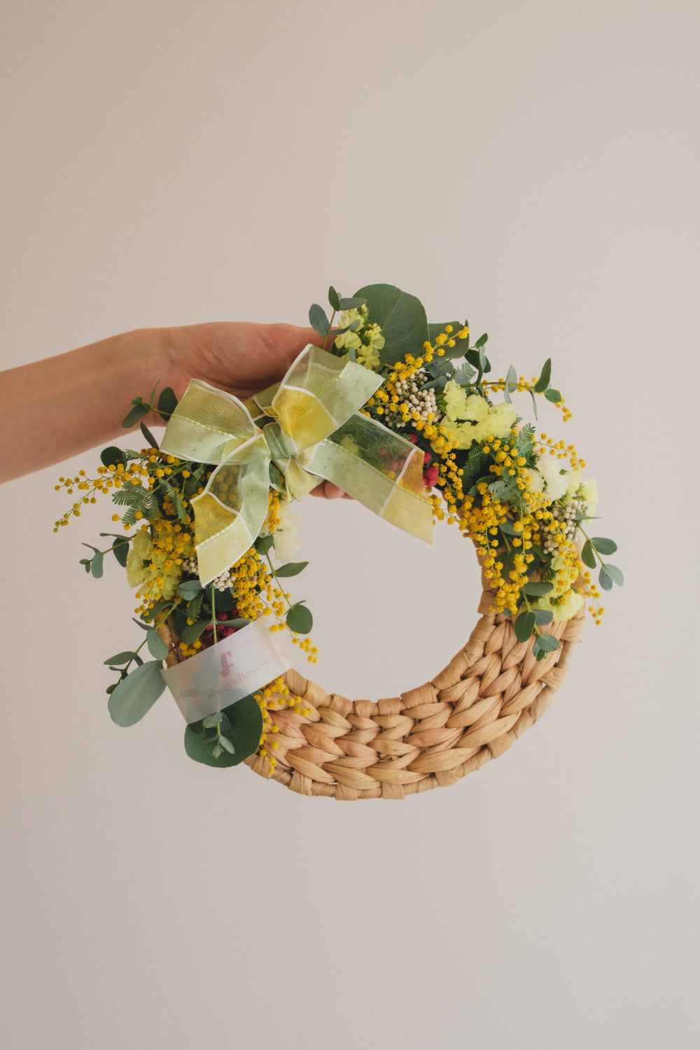 ◆NEW季節限定◆Disc Wreath/ディスクリース ミモザクーロンヌ/ドライフラワー&プリザーブドフラワー