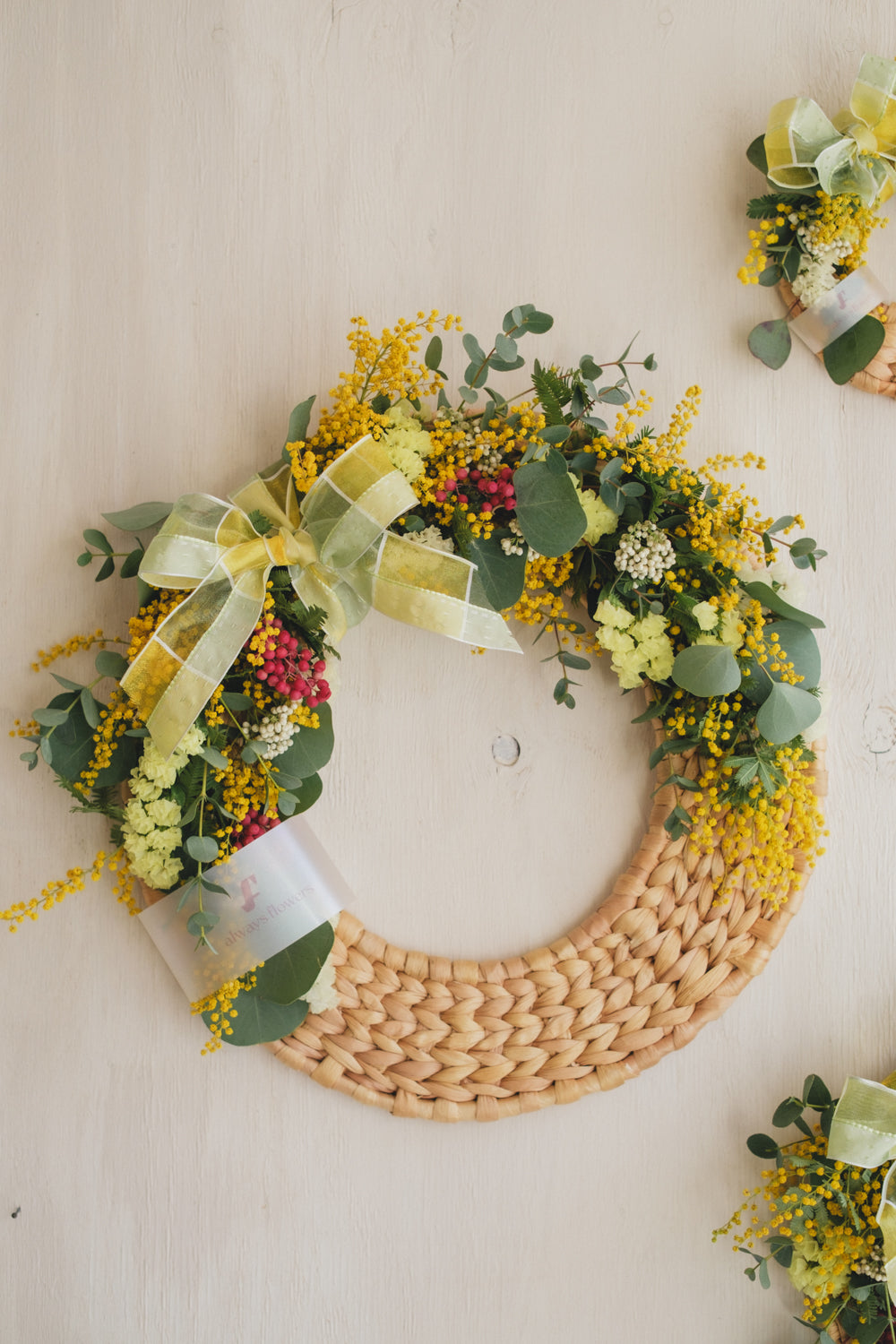 ◆NEW季節限定◆Disc Wreath/ディスクリース ミモザクーロンヌ/ドライフラワー&プリザーブドフラワー
