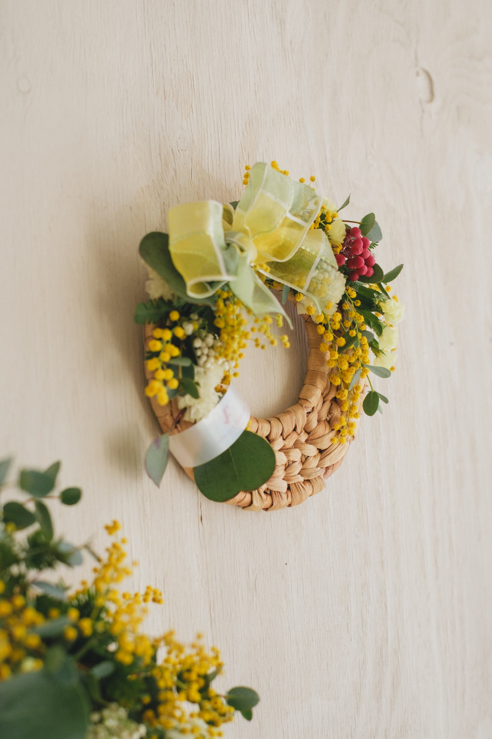 ◆NEW季節限定◆Disc Wreath/ディスクリース ミモザクーロンヌ/ドライフラワー&プリザーブドフラワー