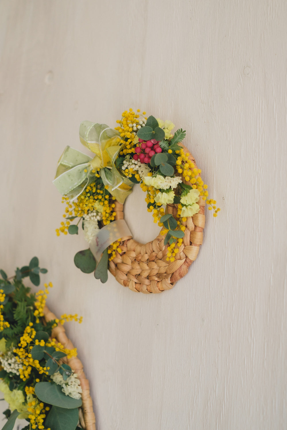 ◆NEW季節限定◆Disc Wreath/ディスクリース ミモザクーロンヌ/ドライフラワー&プリザーブドフラワー