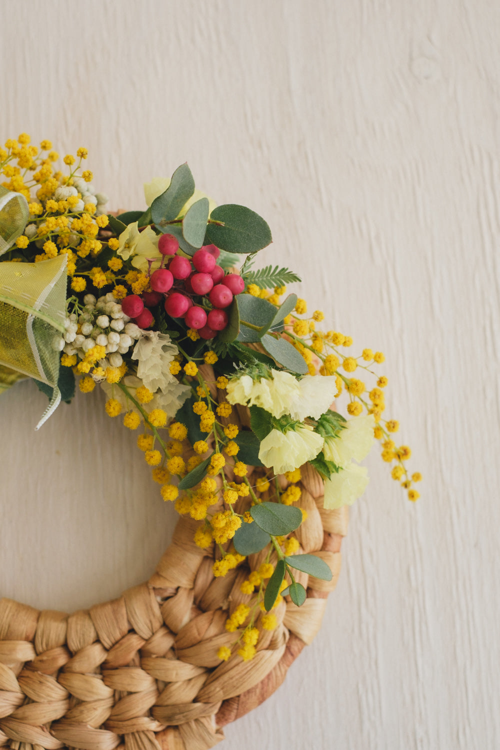 ◆NEW季節限定◆Disc Wreath/ディスクリース ミモザクーロンヌ/ドライフラワー&プリザーブドフラワー