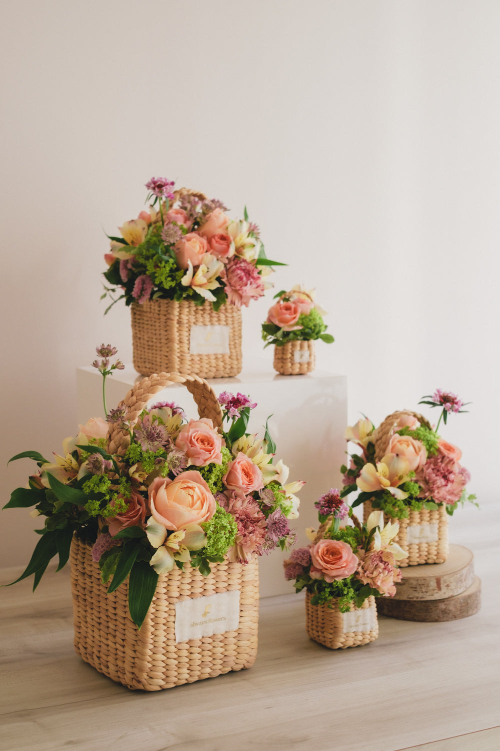 ◆3/14-4/30お届け限定◆Flower BAG No.3 /スクエアカゴバッグ スプリングフレッシュ/生花