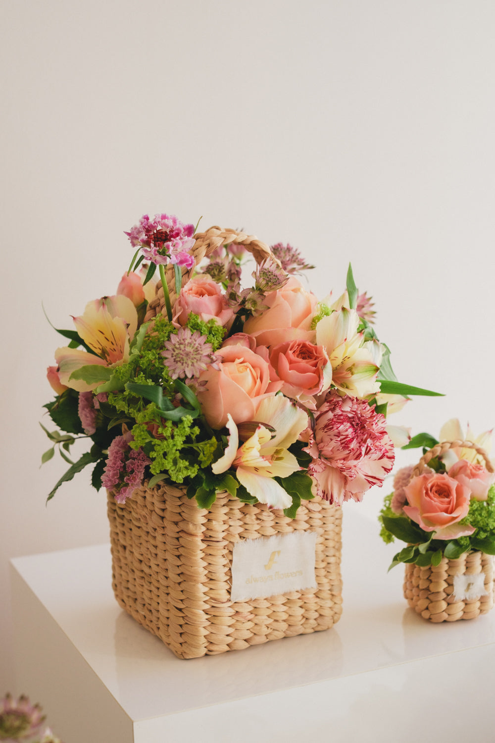 ◆3/14-4/30お届け限定◆Flower BAG No.3 /スクエアカゴバッグ スプリングフレッシュ/生花