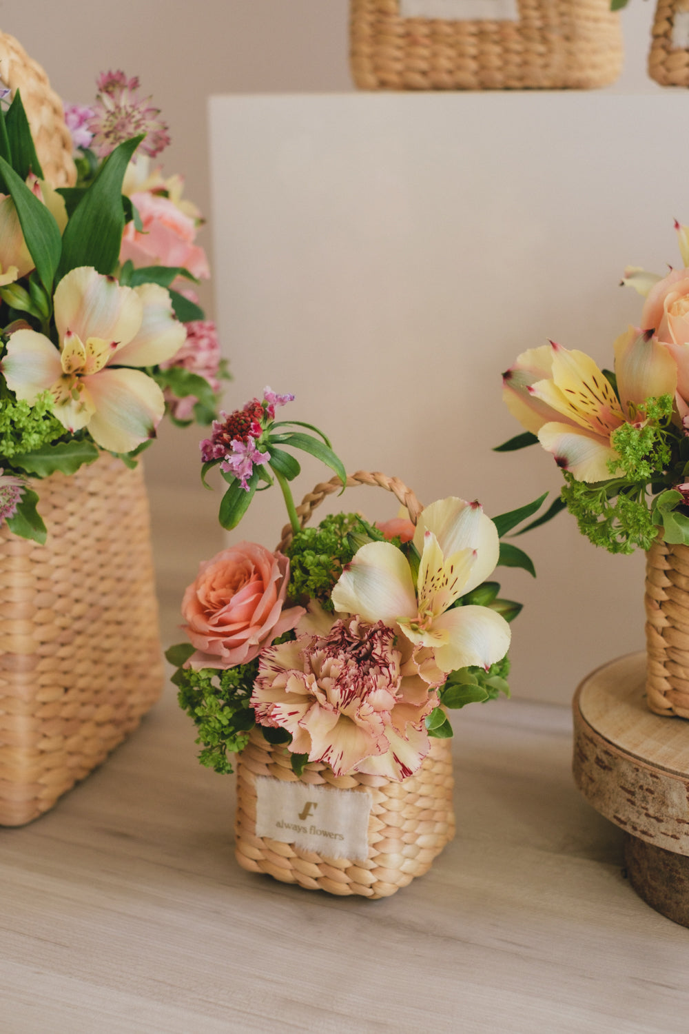 ◆3/14-4/30お届け限定◆Flower BAG No.3 /スクエアカゴバッグ スプリングフレッシュ/生花