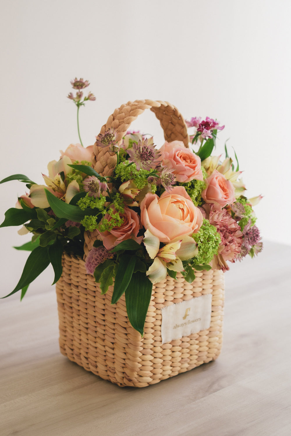 ◆3/14-4/30お届け限定◆Flower BAG No.3 /スクエアカゴバッグ スプリングフレッシュ/生花