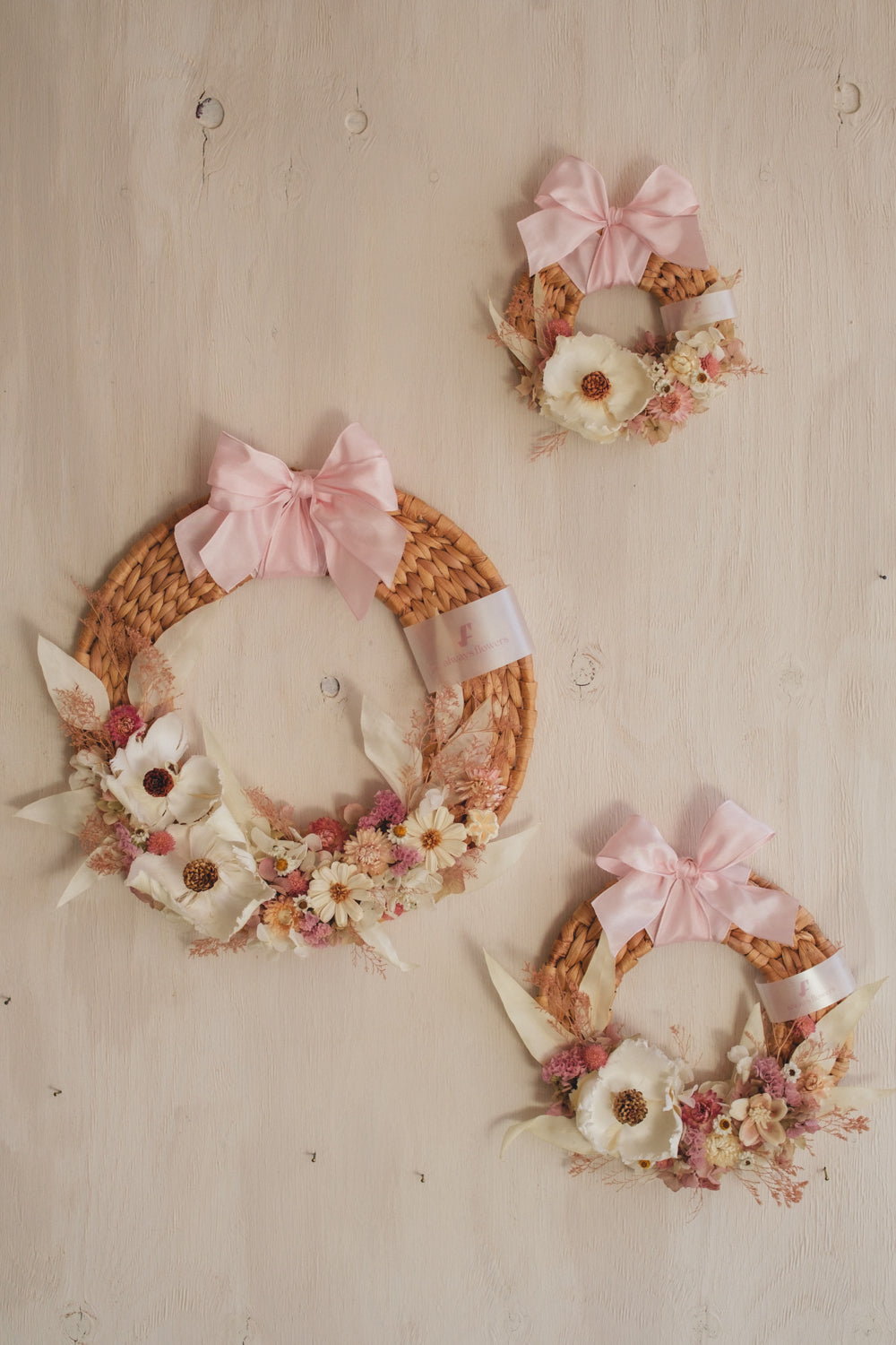 ◇NEW◇Disc Wreath／ディスクリース ミルキーピンク／ドライフラワー