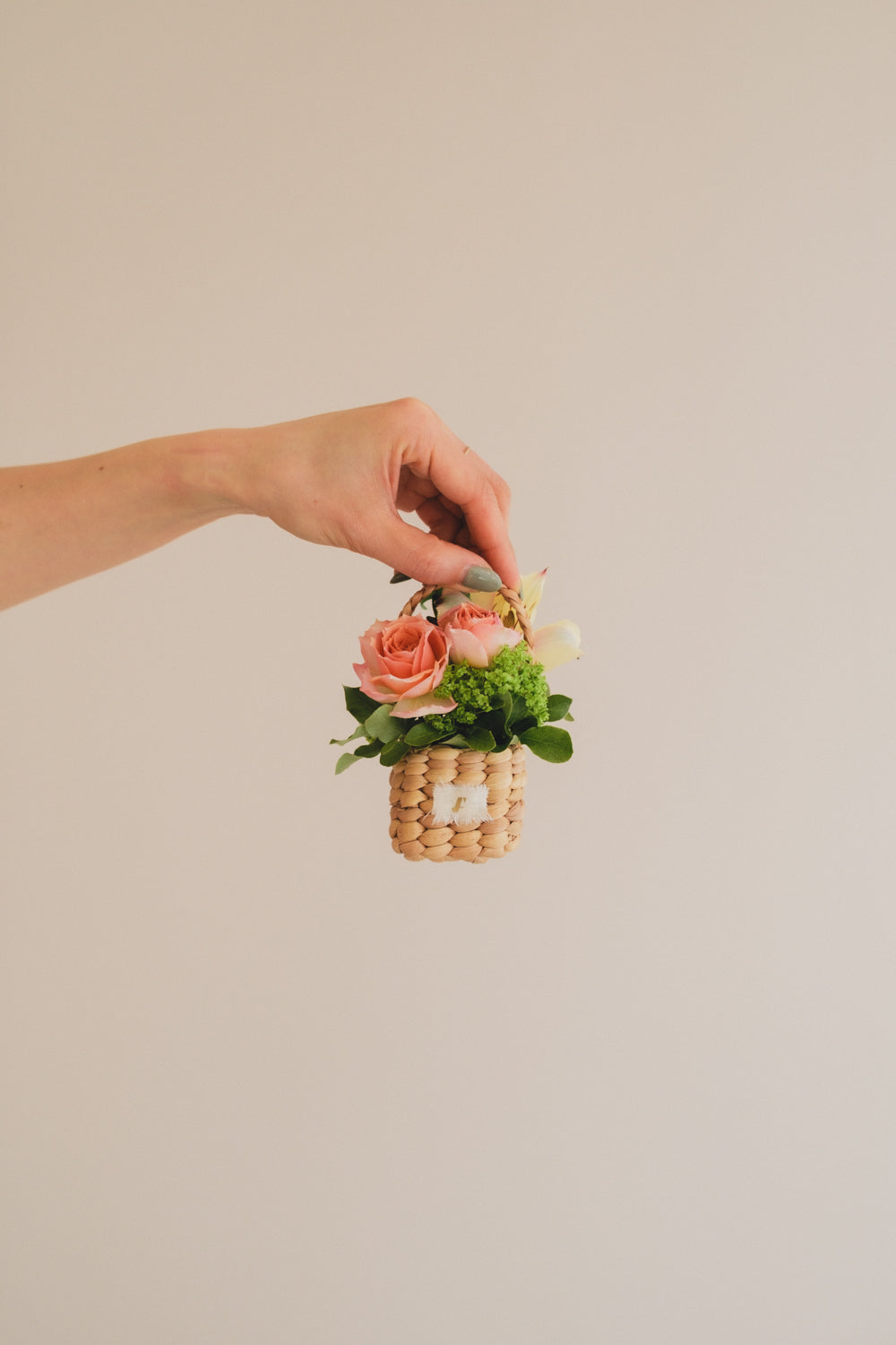 ◆3/14-4/30お届け限定◆Flower BAG No.3 /スクエアカゴバッグ スプリングフレッシュ/生花