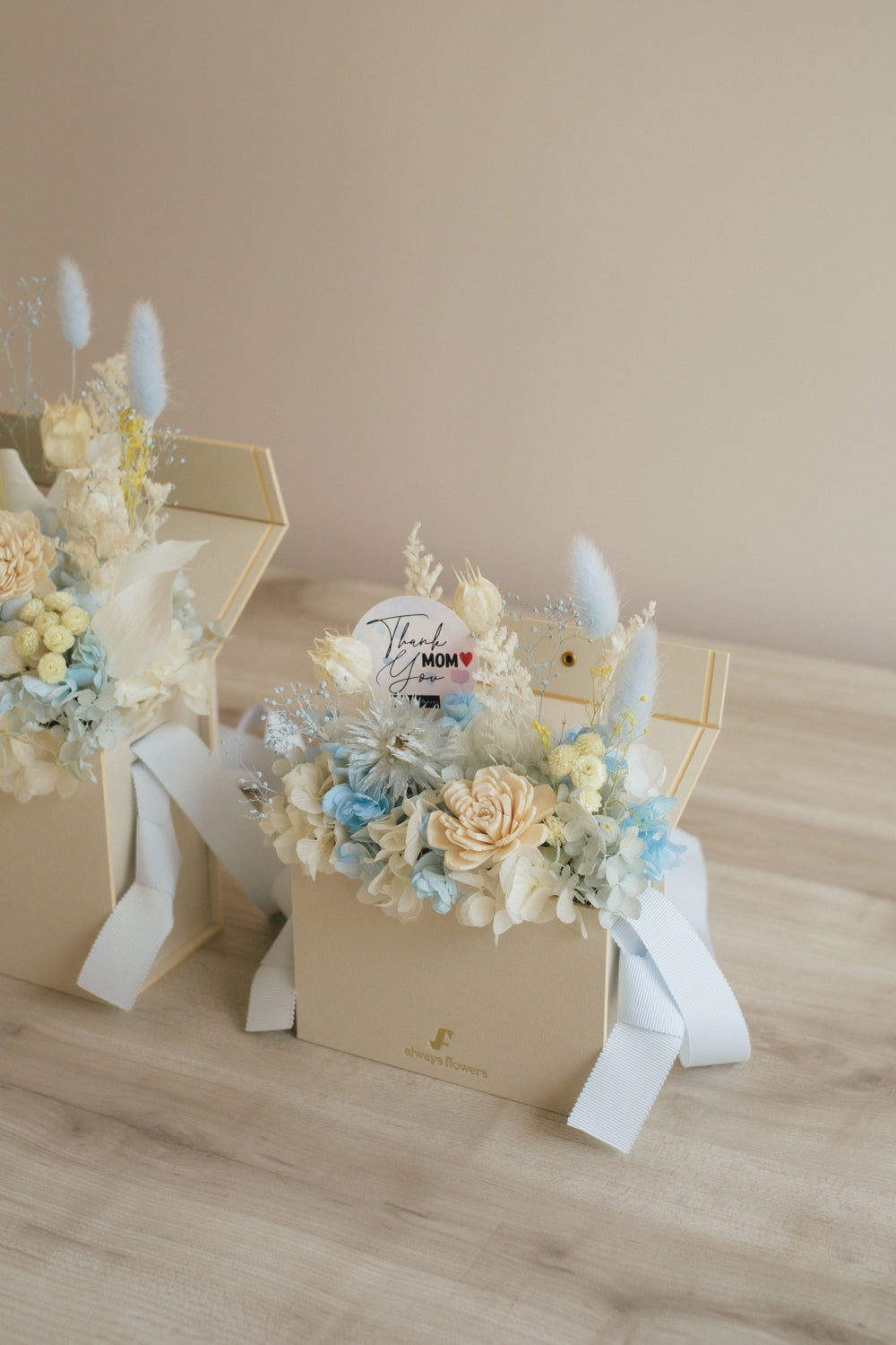 ◆母の日限定◆Flower BAG No.1/フラワーバッグアレンジ 5 Mom’s Colors White/ホワイト ドライ&プリザーブドフラワー