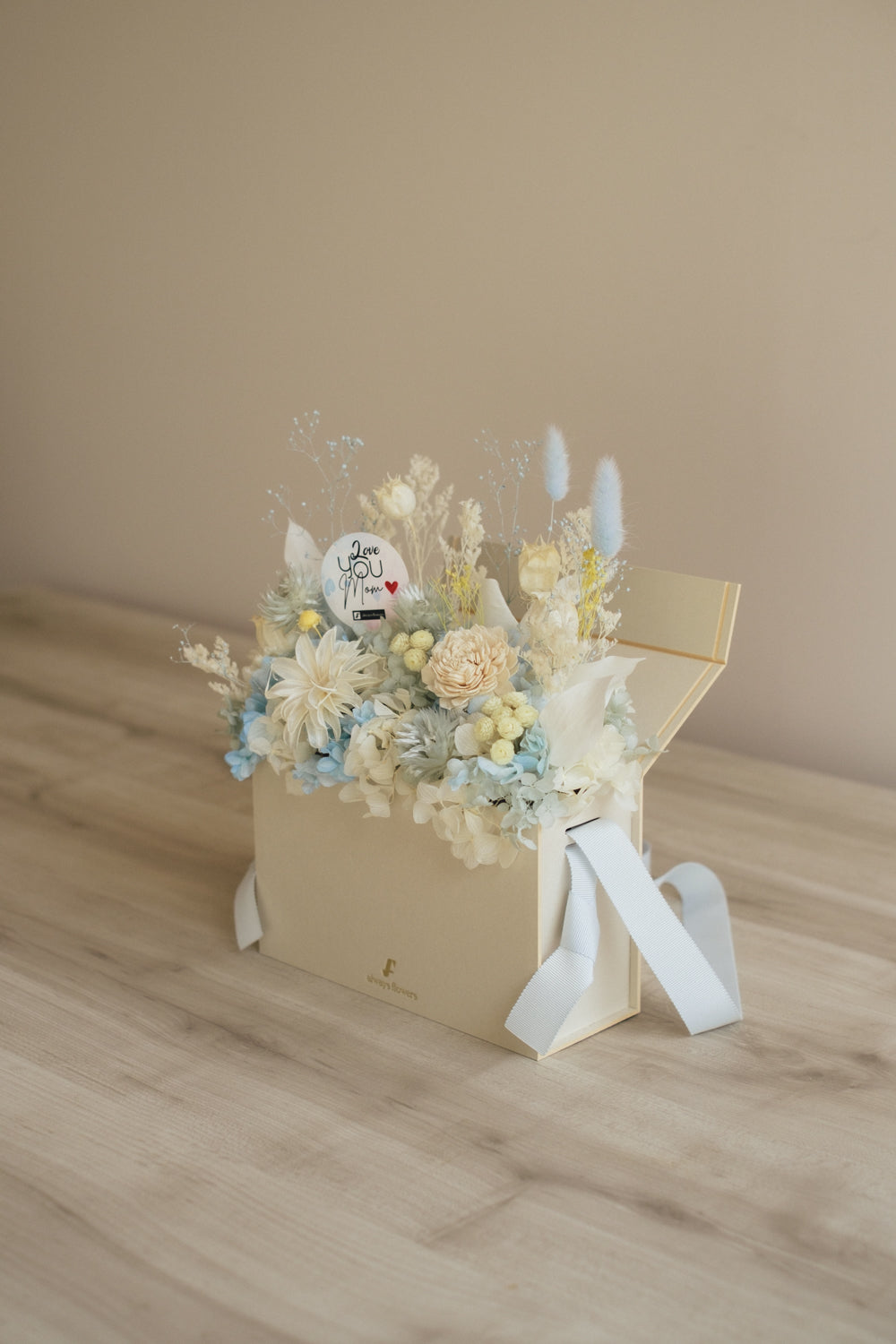 ◆母の日限定◆Flower BAG No.1/フラワーバッグアレンジ 5 Mom’s Colors White/ホワイト ドライ&プリザーブドフラワー