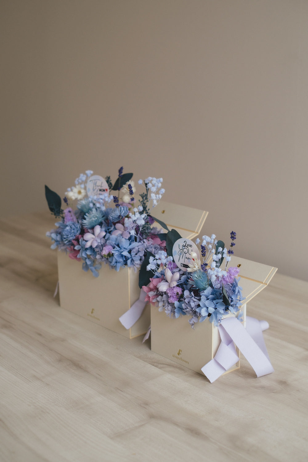 ◆母の日限定◆Flower BAG No.1/フラワーバッグアレンジ 5 Mom’s Colors Blue/ブルー ドライ&プリザーブドフラワー