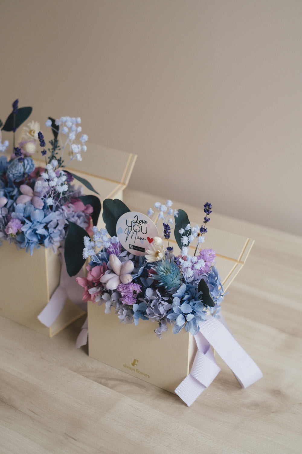 ◆母の日限定◆Flower BAG No.1/フラワーバッグアレンジ 5 Mom’s Colors Blue/ブルー ドライ&プリザーブドフラワー