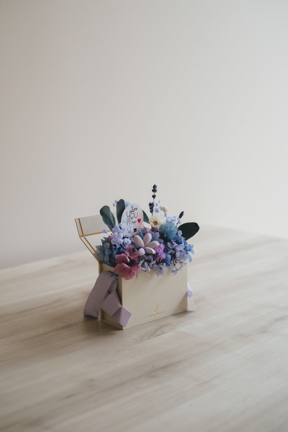 ◆母の日限定◆Flower BAG No.1/フラワーバッグアレンジ 5 Mom’s Colors Blue/ブルー ドライ&プリザーブドフラワー