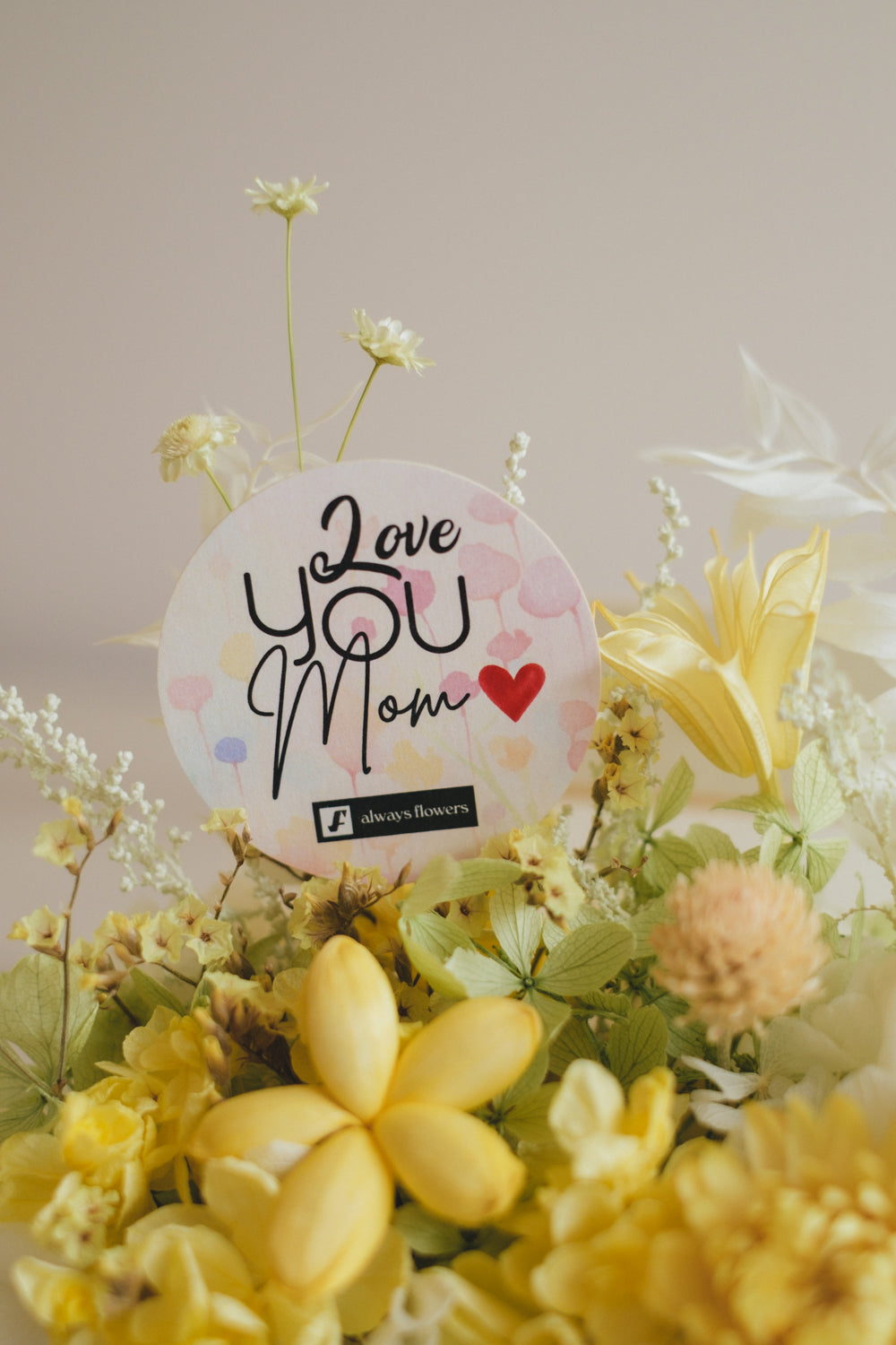 ◆数量限定◆Flower BAG No.1/フラワーバッグアレンジ 5 Mom’s Colors Yellow/イエロー ドライ&プリザーブドフラワー